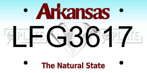 LFG3617 Arkansas License Plate