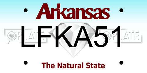 LFKA51 Arkansas License Plate
