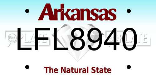 LFL8940 Arkansas License Plate