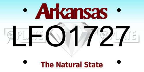 LFO1727 Arkansas License Plate