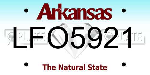 LFO5921 Arkansas License Plate