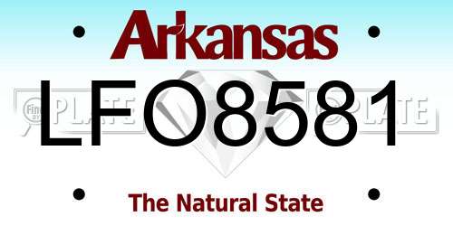 LFO8581 Arkansas License Plate