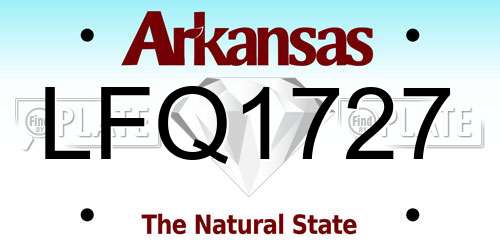LFQ1727 Arkansas License Plate