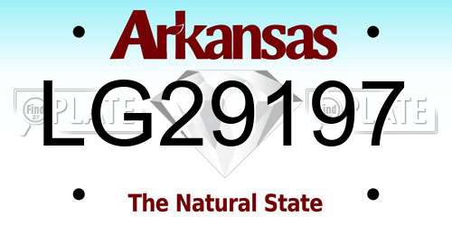 LG29197 Arkansas License Plate