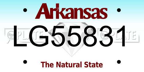 LG55831 Arkansas License Plate
