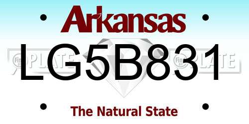 LG5B831 Arkansas License Plate