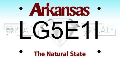 LG5E1I Arkansas License Plate