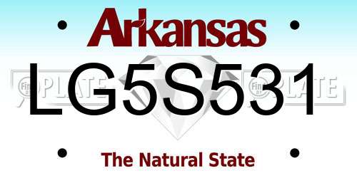 LG5S531 Arkansas License Plate