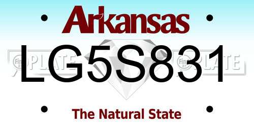 LG5S831 Arkansas License Plate