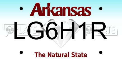 LG6H1R Arkansas License Plate