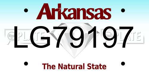 LG79197 Arkansas License Plate