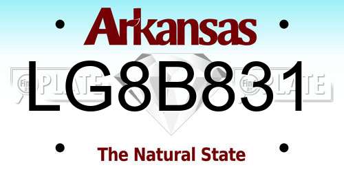 LG8B831 Arkansas License Plate