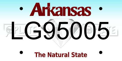 LG95005 Arkansas License Plate