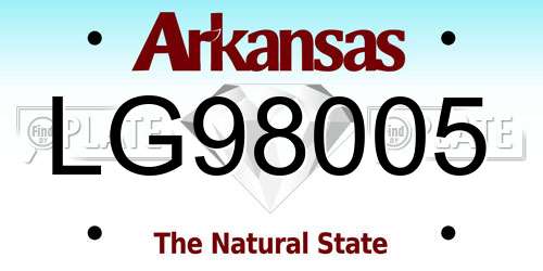 LG98005 Arkansas License Plate