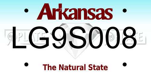 LG9S008 Arkansas License Plate