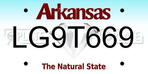 LG9T669 Arkansas License Plate