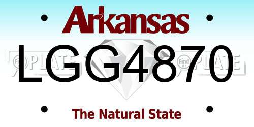 LGG4870 Arkansas License Plate