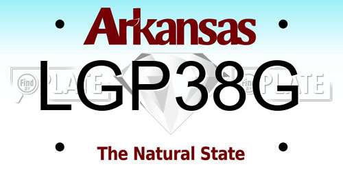 LGP38G Arkansas License Plate