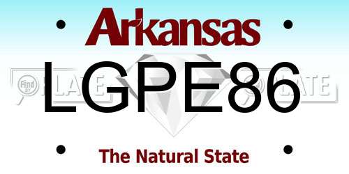 LGPE86 Arkansas License Plate