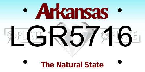 LGR5716 Arkansas License Plate