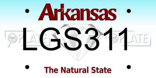 LGS311 Arkansas License Plate