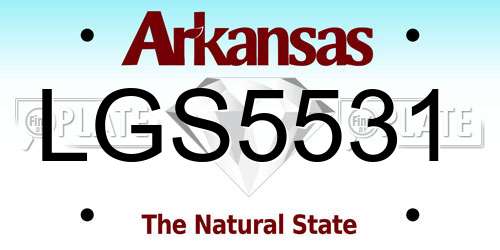 LGS5531 Arkansas License Plate