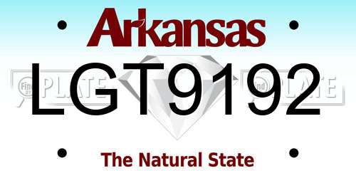 LGT9192 Arkansas License Plate