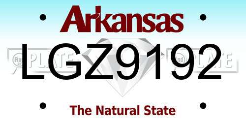 LGZ9192 Arkansas License Plate