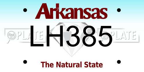 LH385 Arkansas License Plate