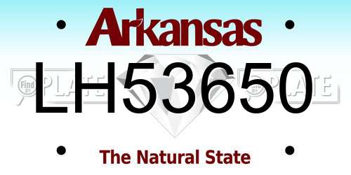 LH53650 Arkansas License Plate