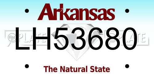LH53680 Arkansas License Plate