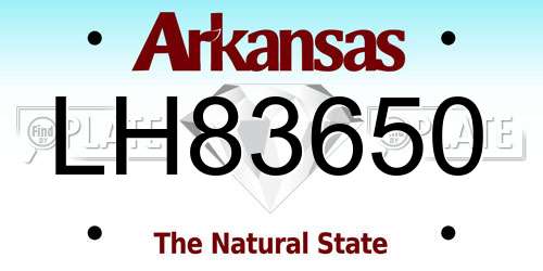 LH83650 Arkansas License Plate