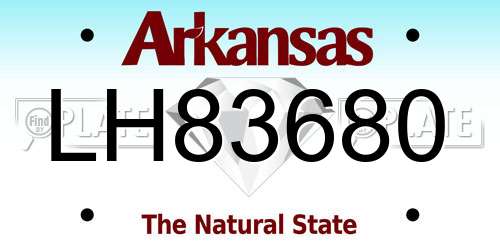 LH83680 Arkansas License Plate