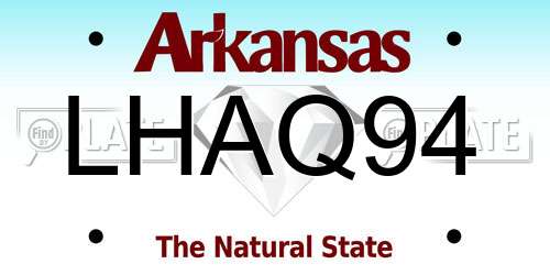 LHAQ94 Arkansas License Plate