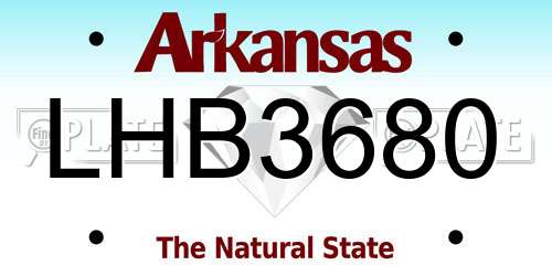 LHB3680 Arkansas License Plate