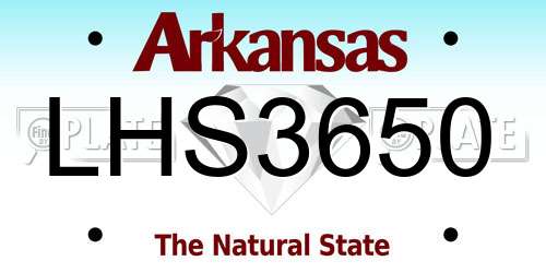 LHS3650 Arkansas License Plate