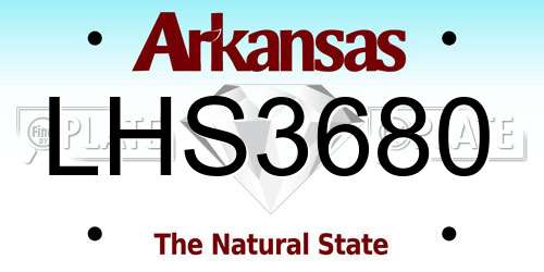 LHS3680 Arkansas License Plate