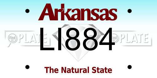 LI884 Arkansas License Plate