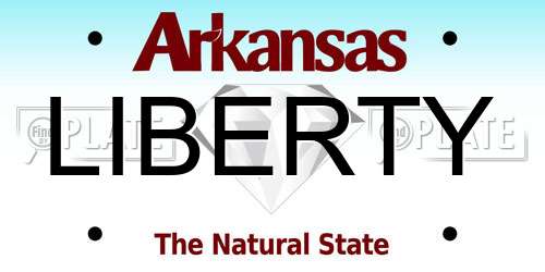 LIBERTY Arkansas License Plate