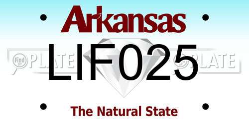 LIF025 Arkansas License Plate