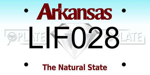 LIF028 Arkansas License Plate