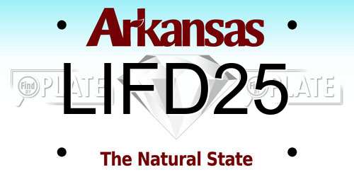 LIFD25 Arkansas License Plate