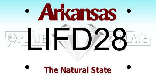 LIFD28 Arkansas License Plate