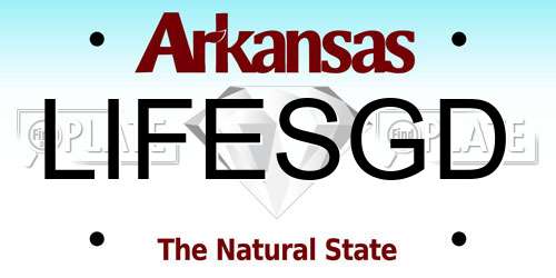 LIFESGD Arkansas License Plate