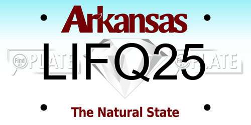 LIFQ25 Arkansas License Plate
