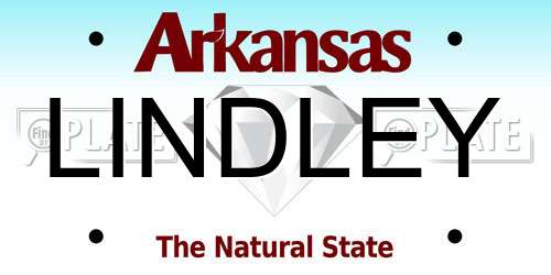 LINDLEY Arkansas License Plate