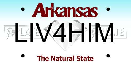 LIV4HIM Arkansas License Plate