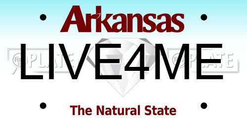 LIVE4ME Arkansas License Plate