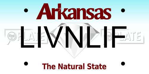 LIVNLIF Arkansas License Plate