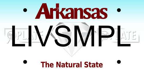 LIVSMPL Arkansas License Plate
